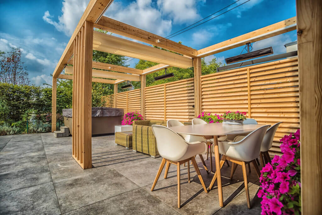 Holz Pergola mit Glasdach